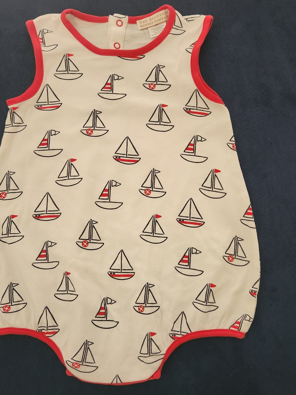 The Beaufort Bonnet Company Tbbc  Regatta Patton Play Bubble With Red Trim 3t